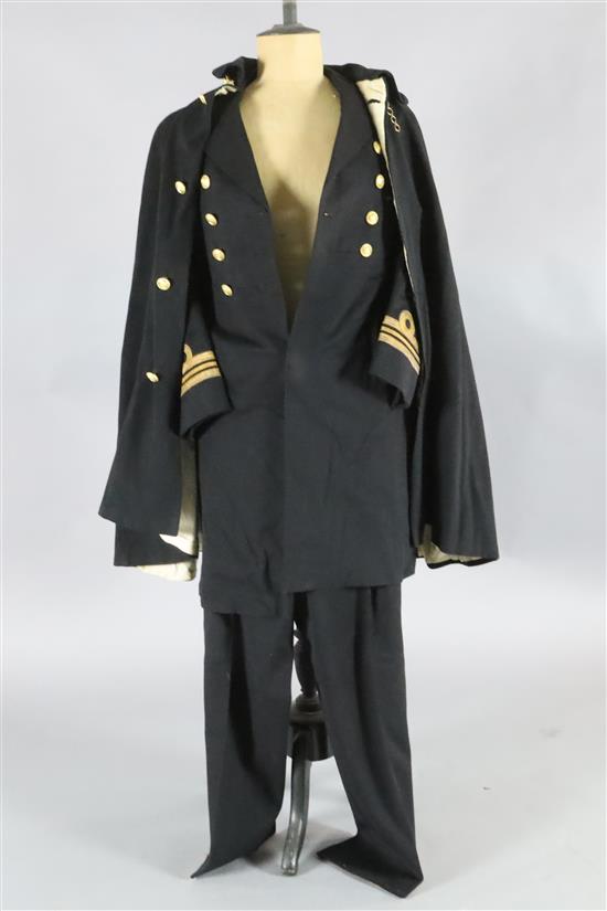 A World War II naval dress uniform, Sam Browne etc, to Commander Thomas Edward Fox Taylor